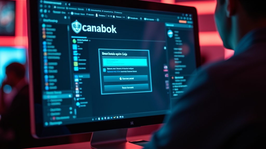 Pantalla de acceso segura con revisión del navegador en un entorno de casino oscuro