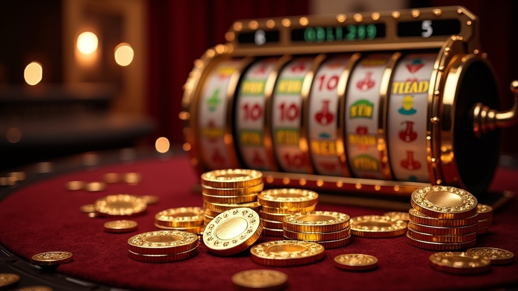 Promoción de casino con saldo extra y giros gratis en un entorno oscuro