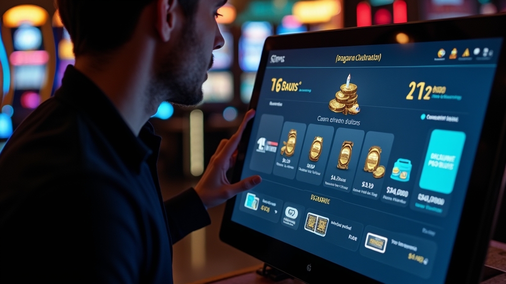 Jugador revisando pasos de retiro en una interfaz de casino con luces tenues