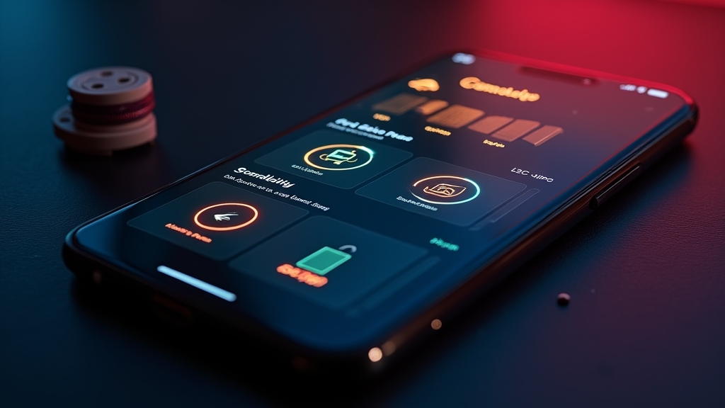 Pantalla con requisitos de compatibilidad de la app en un entorno de casino
